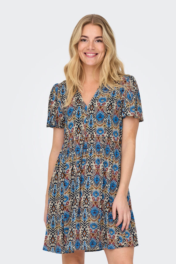 JDY Vestido corto estampado beige