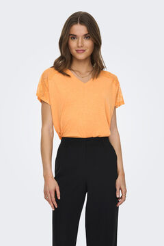 Springfield Camiseta encaje hombros naranja