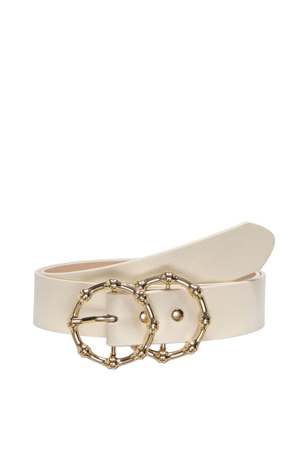 Only Cintur&oacute;n de polipiel ajustable blanco