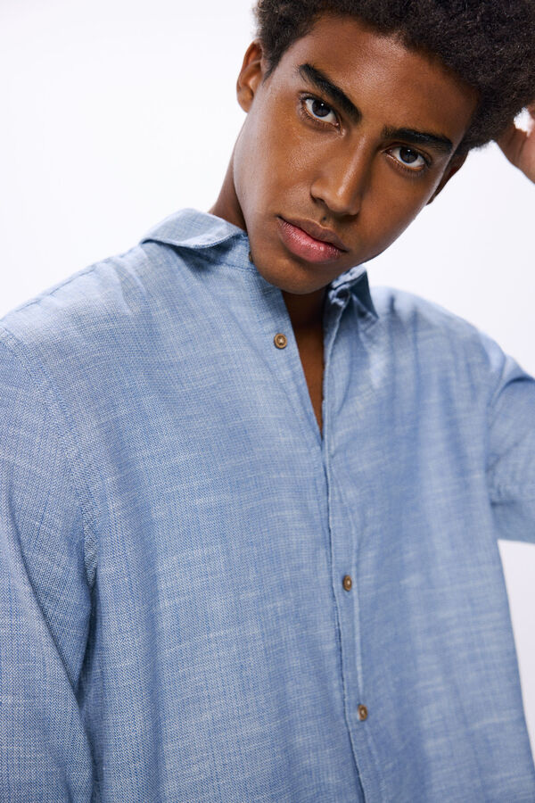 Springfield Camisa tejido r&uacute;stico azul