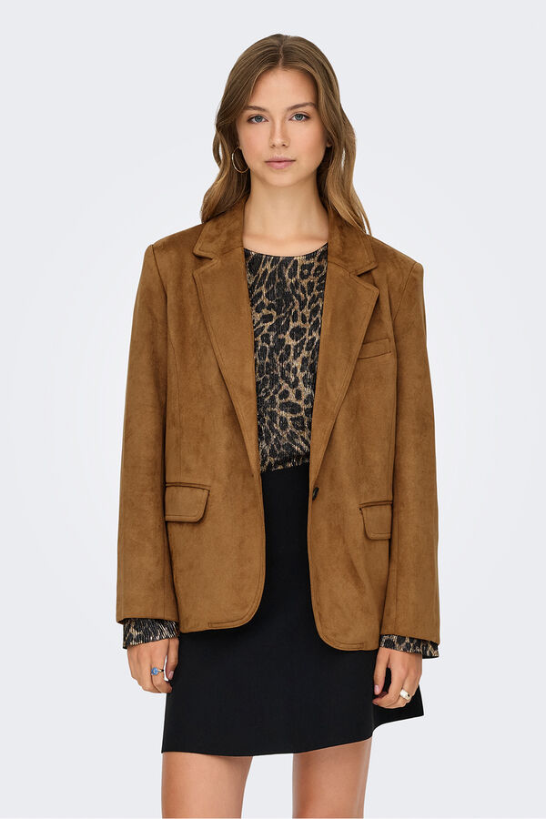 Only Blazer de traje de ante nude