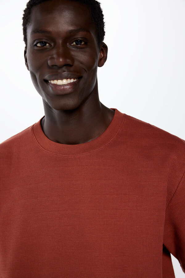 Springfield Camiseta estructura rayada nude