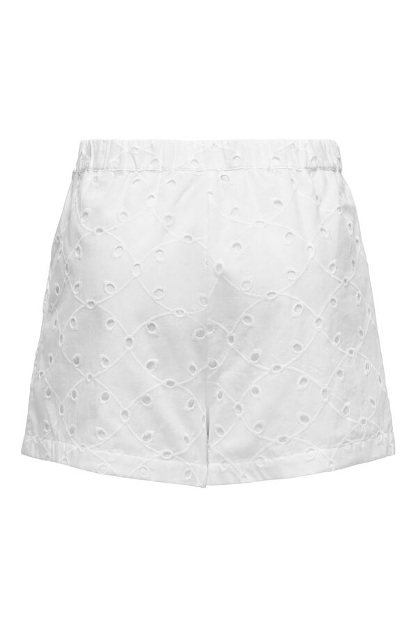 Only Bermuda com bordado perfurado branco