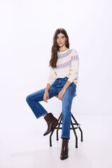 Springfield Camisola sanefas jacquard l&uacute;rex rosa