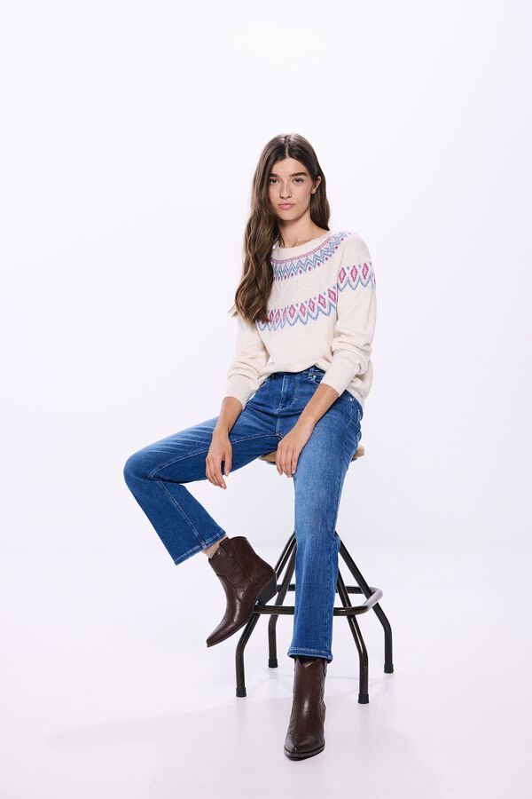 Springfield Camisola sanefas jacquard l&uacute;rex rosa