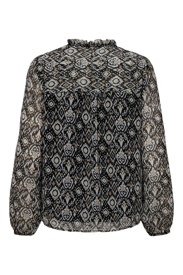 Only Blusa fluida con cuello mao gris