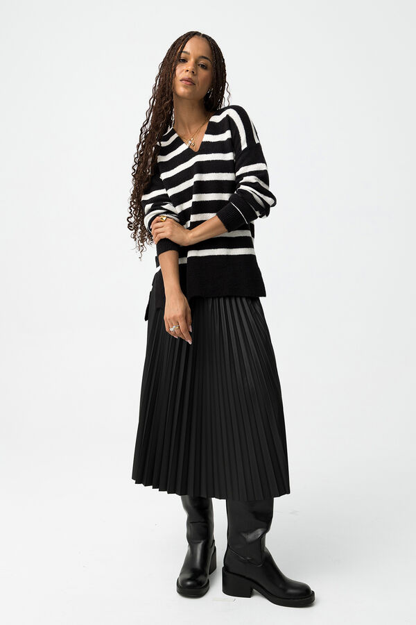 Tiffosi Falda Midi Plisada negro
