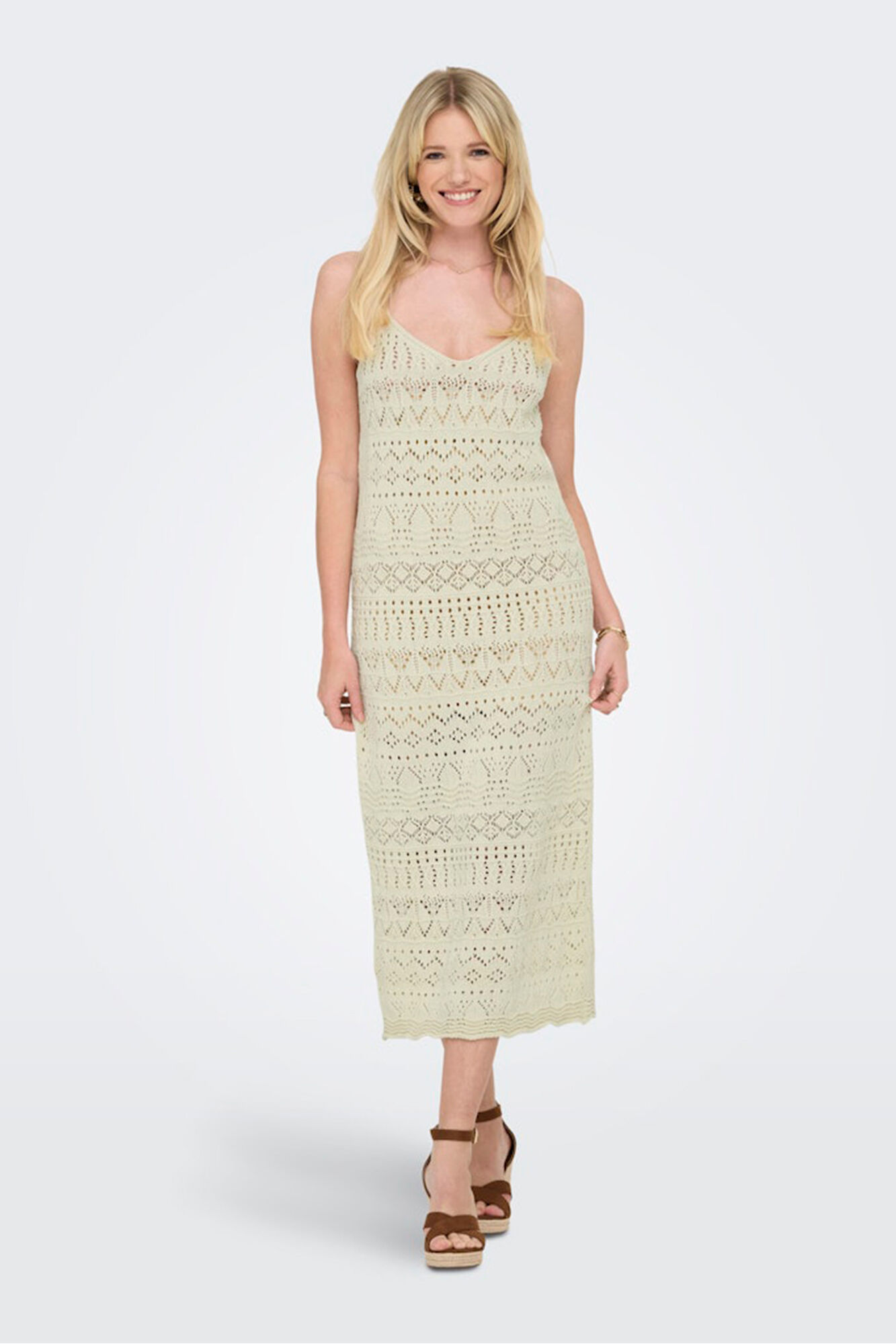 Only Vestido midi crochet
