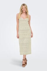 Only Vestido midi crochet rosa