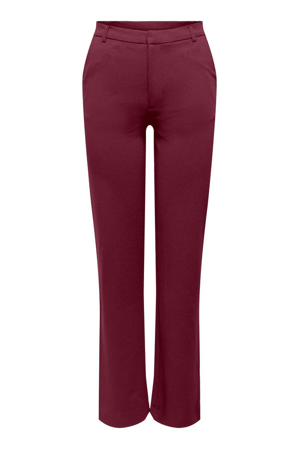 Springfield Pantalón recto de tiro medio rojo