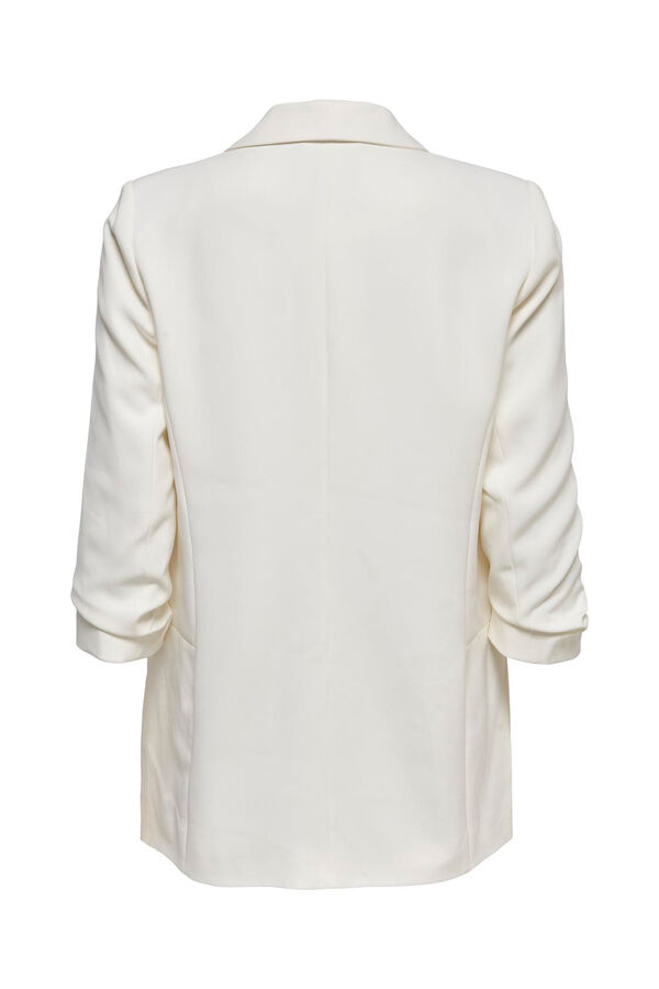 Only Blazer aberto com manga arrega&ccedil;adas branco