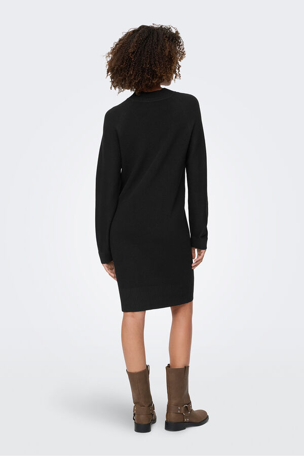 JDY Vestido curto de malha preto