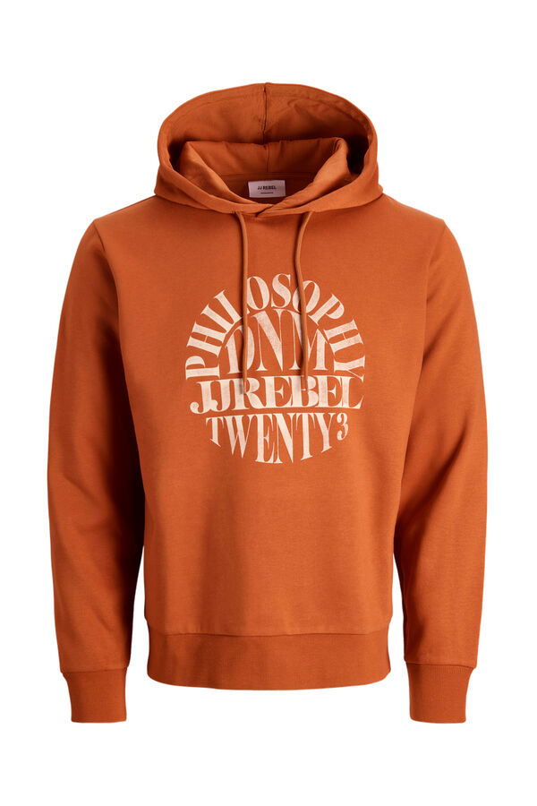JJ REBEL Sudadera con capucha y estampado frontal naranja