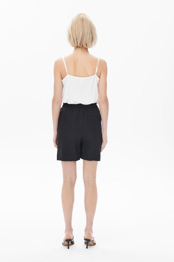 Only Calções fluidos de linho preto