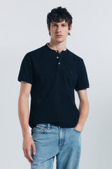 Springfield Polo piqu&eacute; gola mao slim fit azul