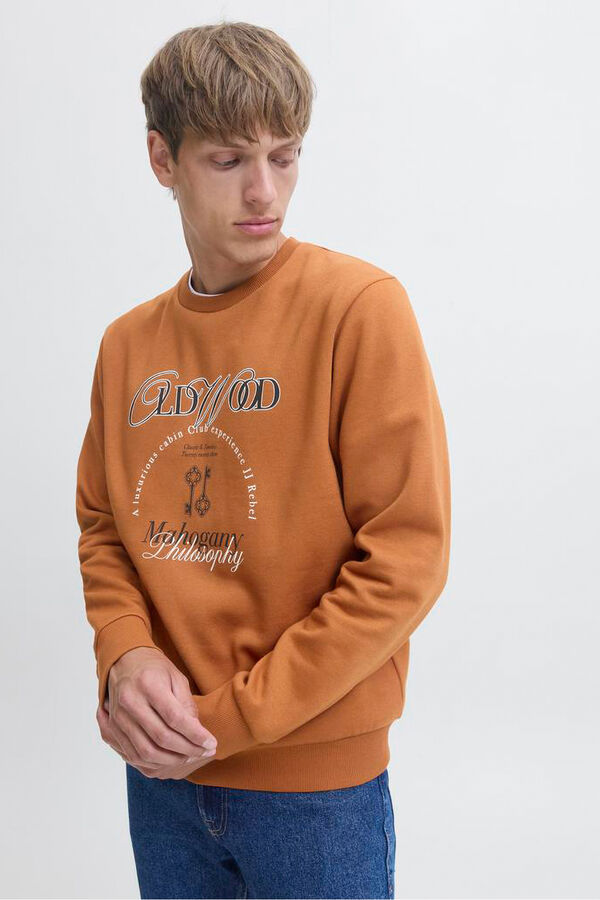 JJ REBEL Sudadera estampado frontal naranja