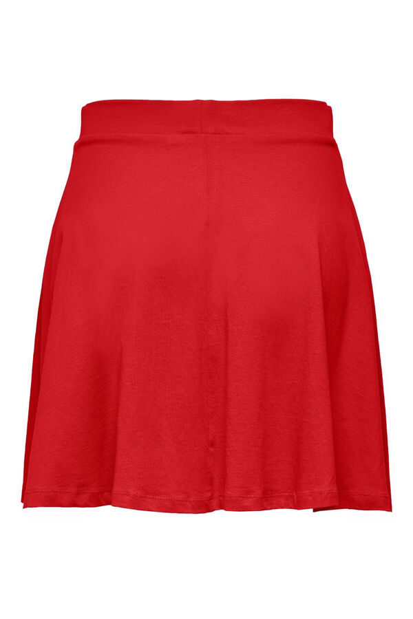 Only Saia curta algodão vermelho