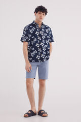 Springfield Bermuda color ligera lavada slim fit azul
