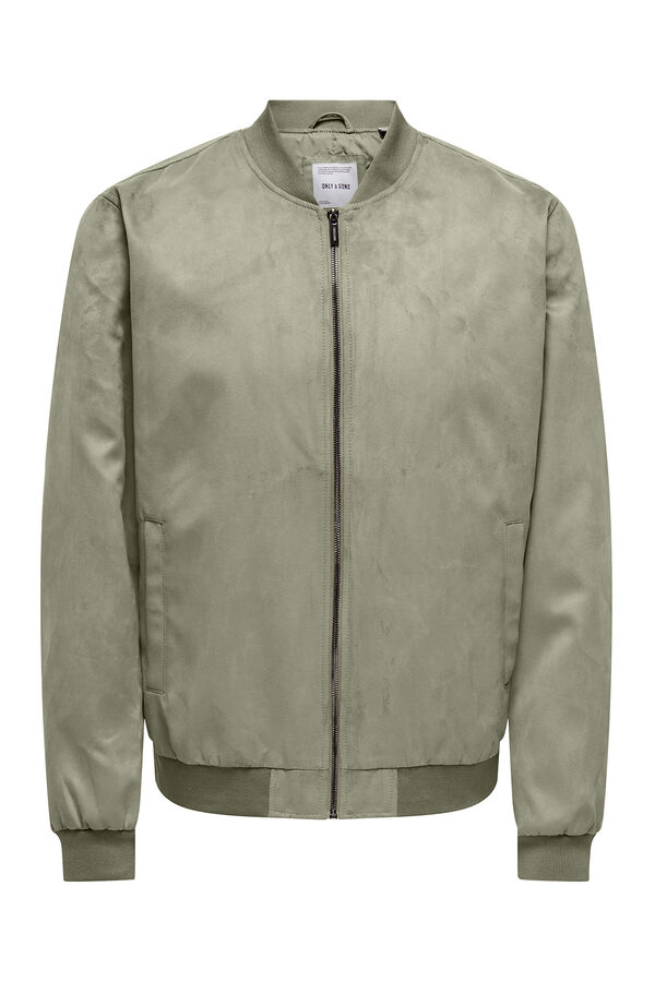 Only & Sons Chaqueta bomber antelina gris