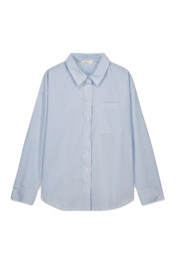 Springfield Camisa oversize &agrave;s riscas azul