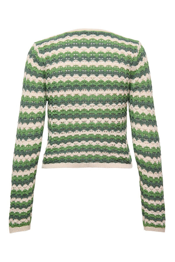 Only C&aacute;rdigan de crochet troquelado verde