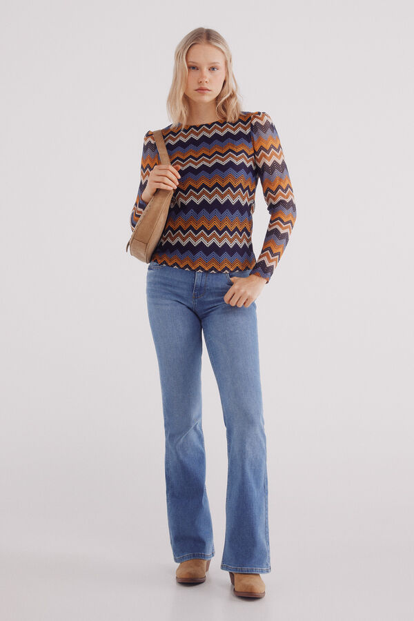 Springfield Camiseta zigzag estructura azul