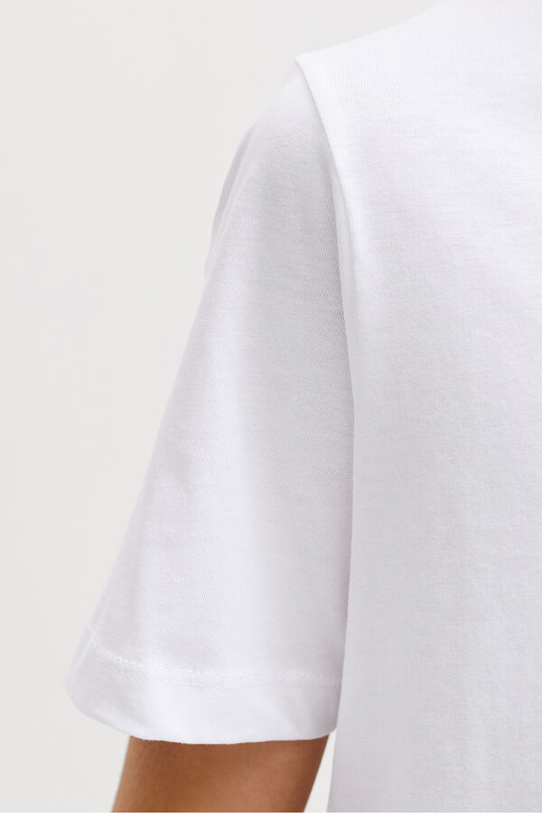 Jack & Jones Junior T-shirt b&aacute;sica logo branco