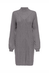 JDY Vestido midi de malha  cinzento