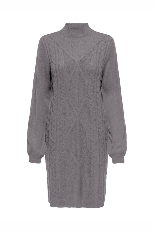 JDY Vestido midi de malha  cinzento