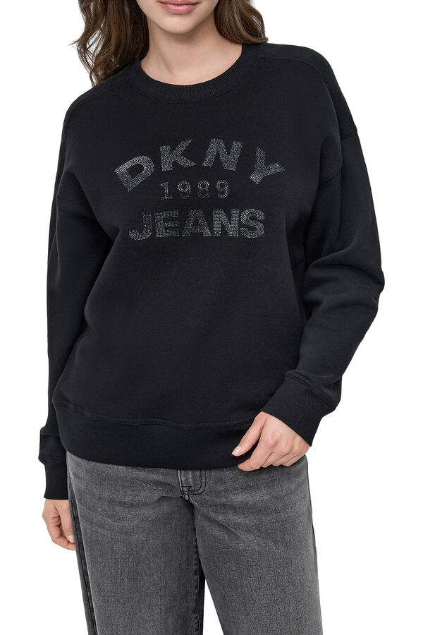 DKNY Sweatshirt com logo DKNY preto