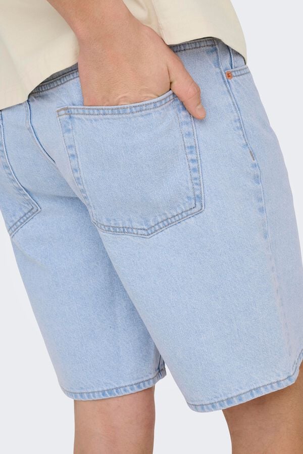 Only & Sons Bermuda de ganga azul