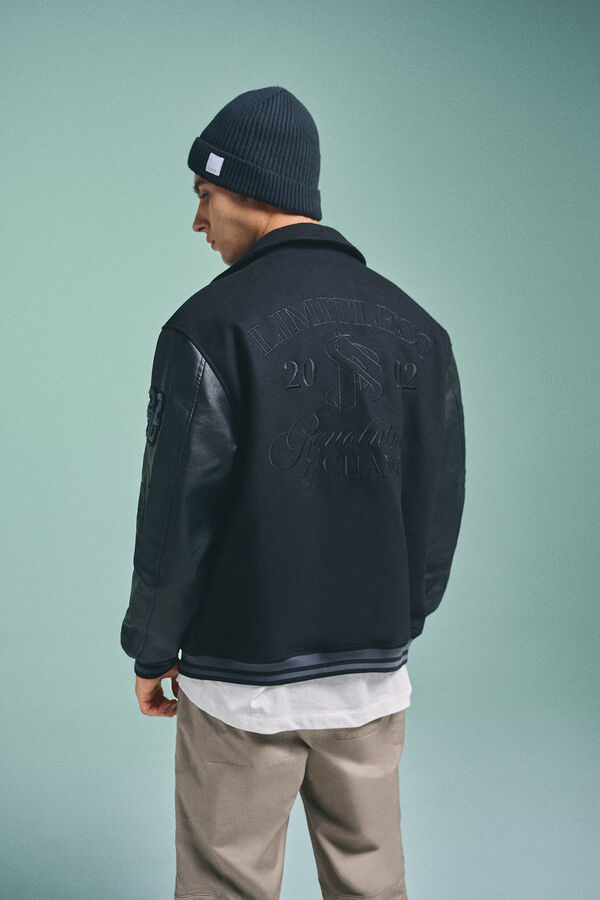Springfield Pedri x Springfield Cominada Varsity Bomber preto