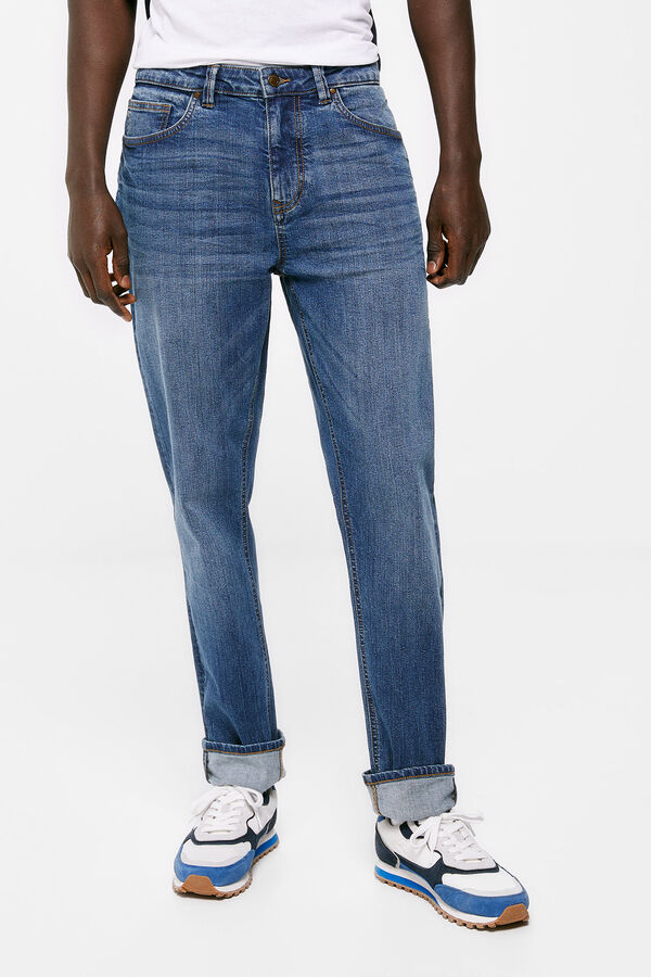 Springfield Jeans slim leves lavagem meio escura azulado