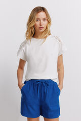 Springfield Camiseta crochet hombros blanco