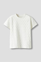 Name It Camiseta de brillo de ni&ntilde;a blanco