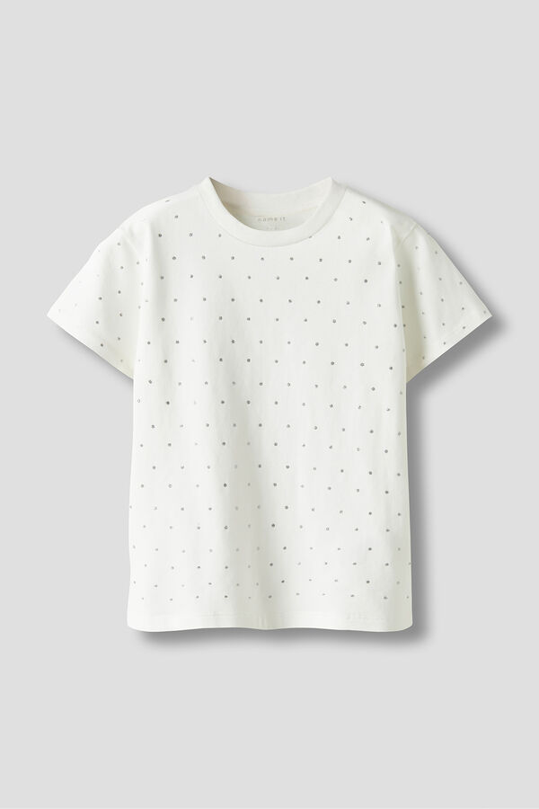 Name It Camiseta de brillo de ni&ntilde;a blanco