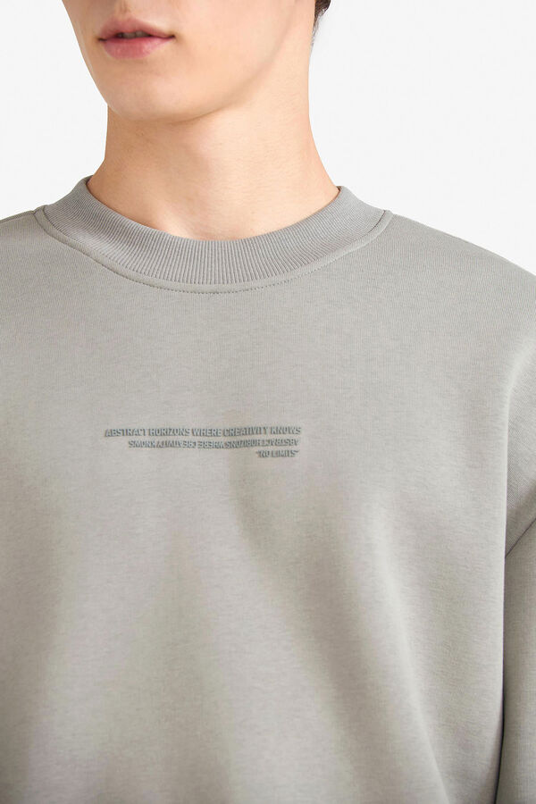 DeFacto Sudadera cuello redondo gris