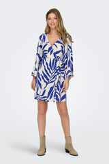 JDY Vestido curto cruzado azul