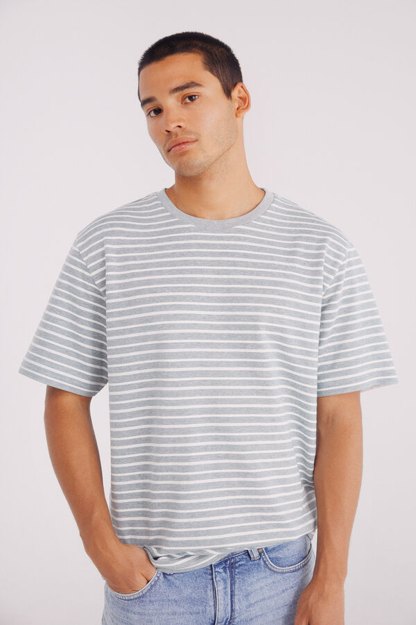 Springfield Camiseta raya estructura azul