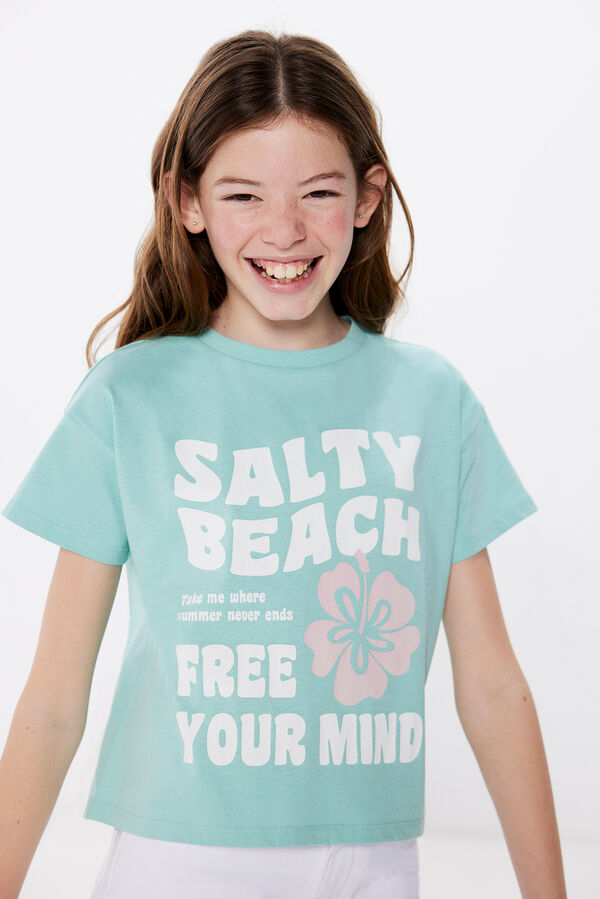 Springfield Kids Camiseta Salty beach niña verde
