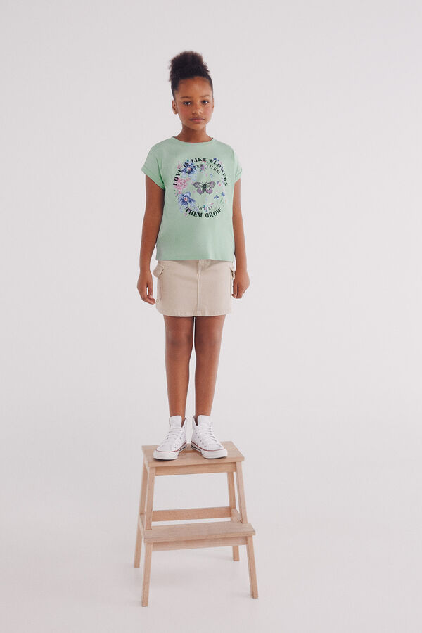 Springfield Kids Camiseta borboleta feminina verde