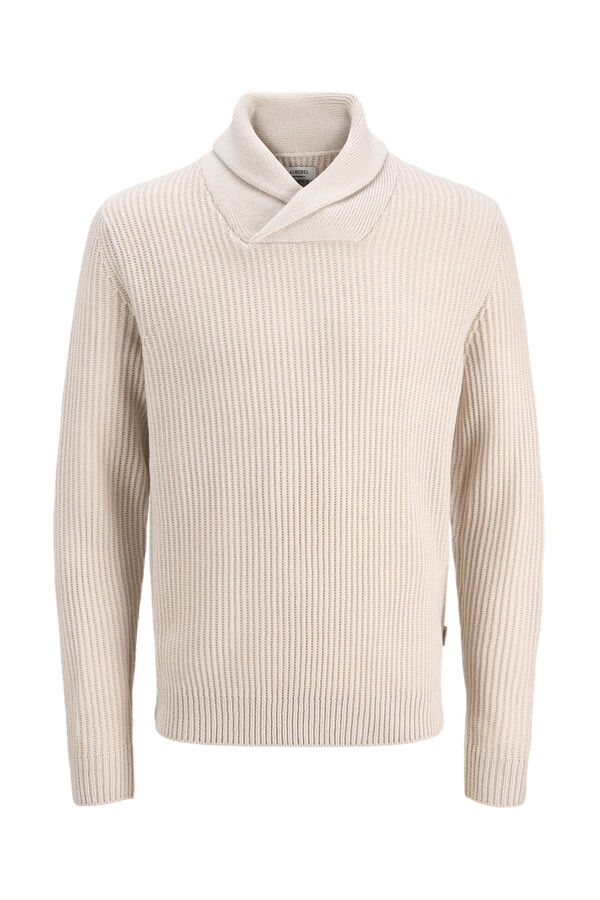 JJ REBEL Jersey de punto cuello cruzado gris