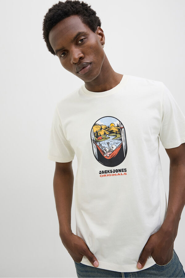 Jack & Jones Camiseta regular fit estampada blanco