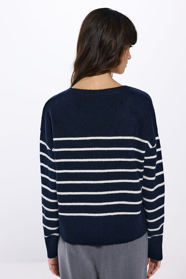 Springfield Cardig&atilde; riscas de marinheiro azul