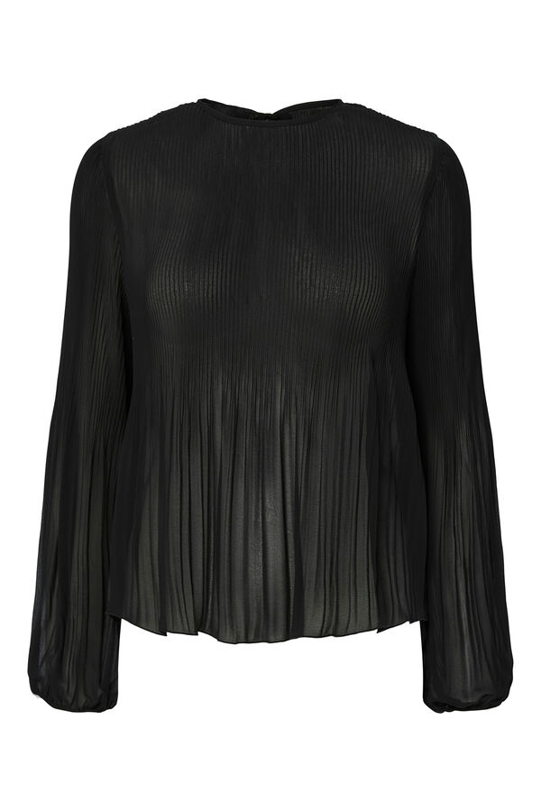 Pieces Blusa plissada preto