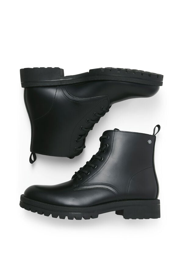 Jack & Jones bota de imita&ccedil;&atilde;o de pele preto