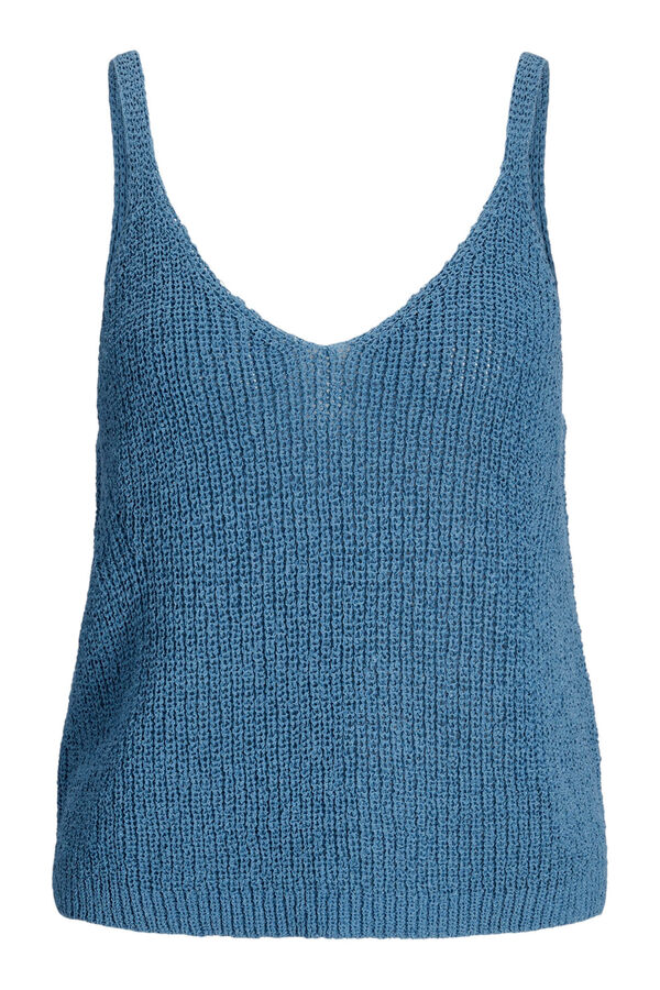 Jack & Jones Top de al&ccedil;as de malha fina azul