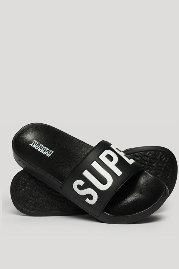 Superdry Chinelos de piscina veganas Core preto