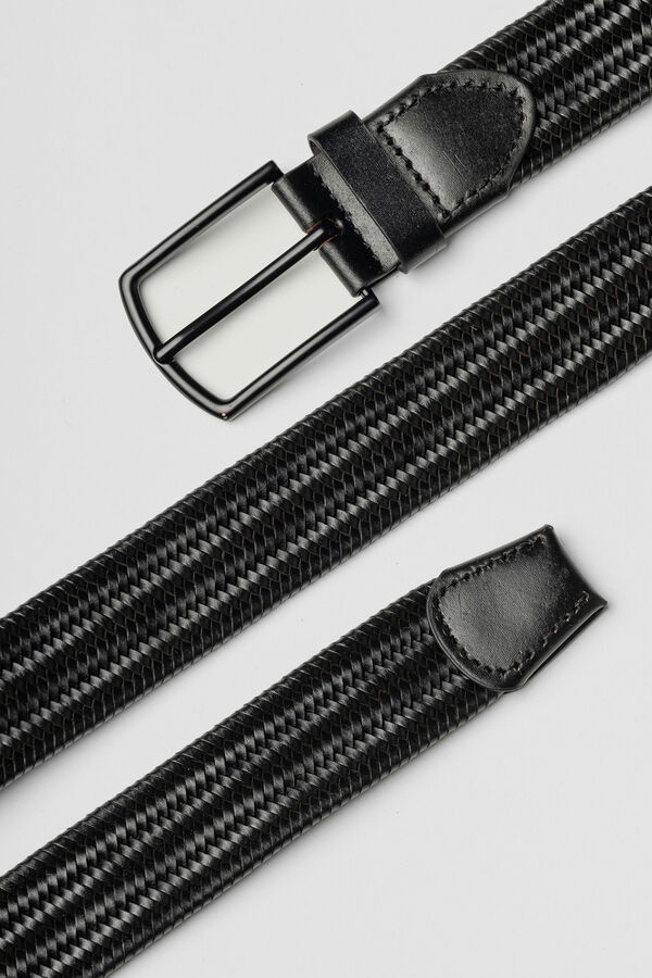 Celopman Cintur&oacute;n Trenzado Negro negro