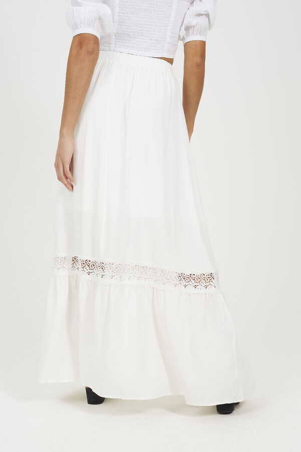 Brave Soul Falda larga con encaje blanco